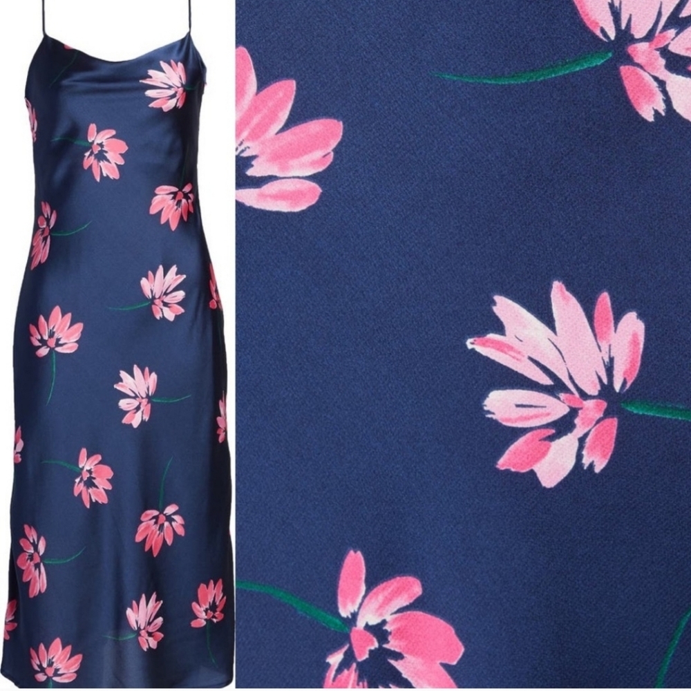 ALL IN FAVOR - NWT - Floral Cowl Neck Midi Slip Dress  Small